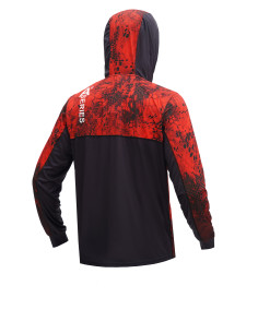 Дихаюча риболовна худі з малюнком REPTILE SKIN Bloody Red... 2