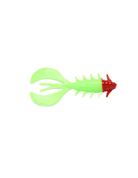 Съедобный силикон рак Chubby Craw 2.4" 60мм цвет 66 Acid Green Red Head UV количество в пачке 7шт