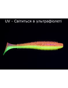 Съедобный силикон Виброхвост Fatik 3.8" цвет 06 Crazy... 2