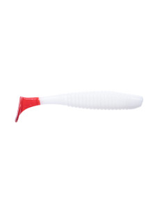 Съедобный силикон Виброхвост Shiner 3" цвет 68 White Red... 2