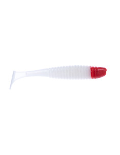 Съедобный силикон Виброхвост Shiner 3" цвет 64 White Red... 2