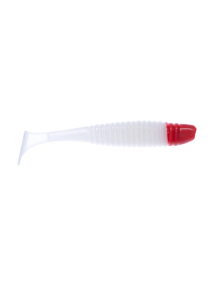 Їстівний силікон Віброхвіст Shiner 3" колір 64 White Red Head UV кількість в пачці 6шт