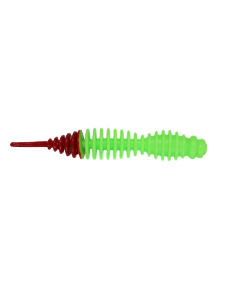 Їстівний силікон Хробак Killer Lip 3" колір 67 Acid Green Red Tail UV кількість в пачці 6шт